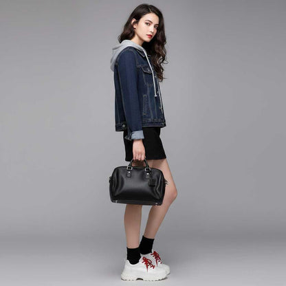 Damen Denim Jacke mit Abnehmbarer Kapuze | Jacke Damen