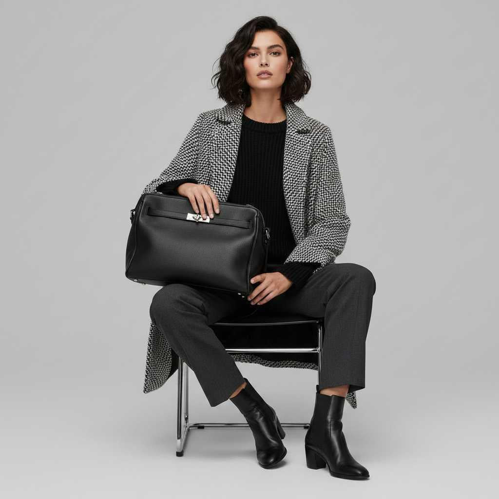 Eleganter Wollmantel Damen Winter | Langer Wintermantel