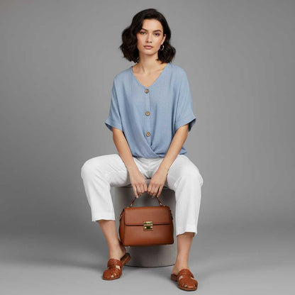 Vielseitige Damenbluse mit V-Ausschnitt | Elegante Bluse