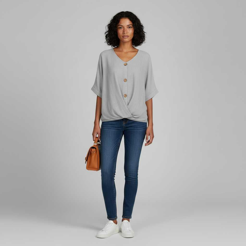 Vielseitige Damenbluse mit V-Ausschnitt | Elegante Bluse